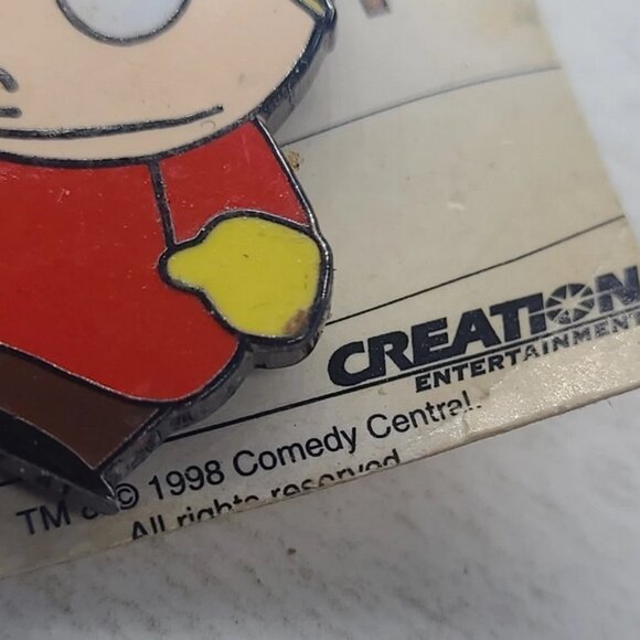 RARE VINTAGE 1998 SOUTH PARK ENAMEL PIN ERIC CARTMAN COMEDY CENTRAL NEW - Picture 5 of 5